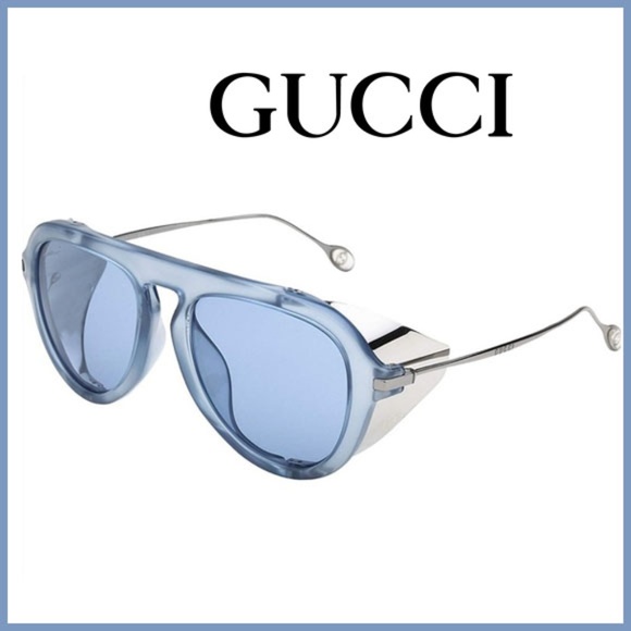 gucci silver aviator sunglasses